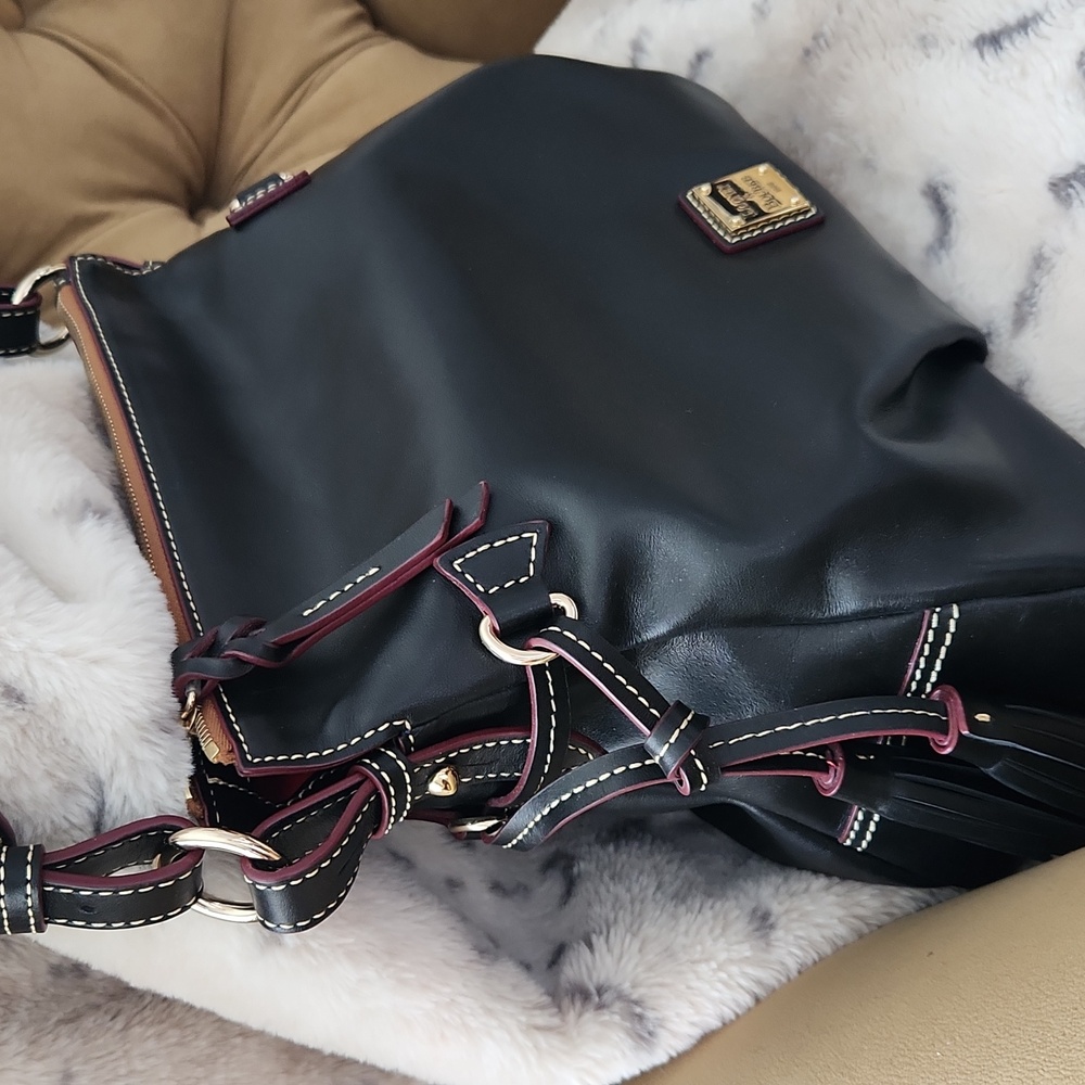 Dooney & Bourke, Black Leather Hobo Shoulder Bag - Picture 14 of 16